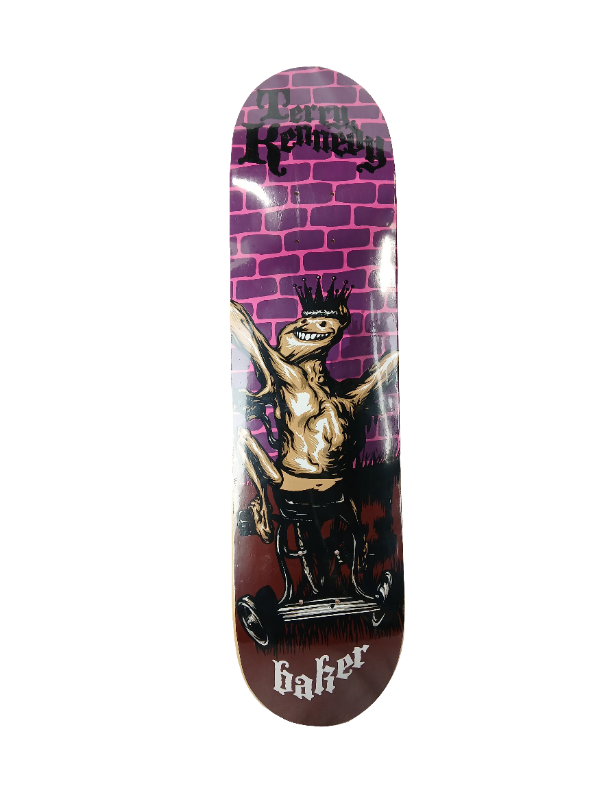 Baker Terry Kennedy Artsy Fartsy Series King Of Fools Purple Black White Size 7.9" Vintage NOS Deck