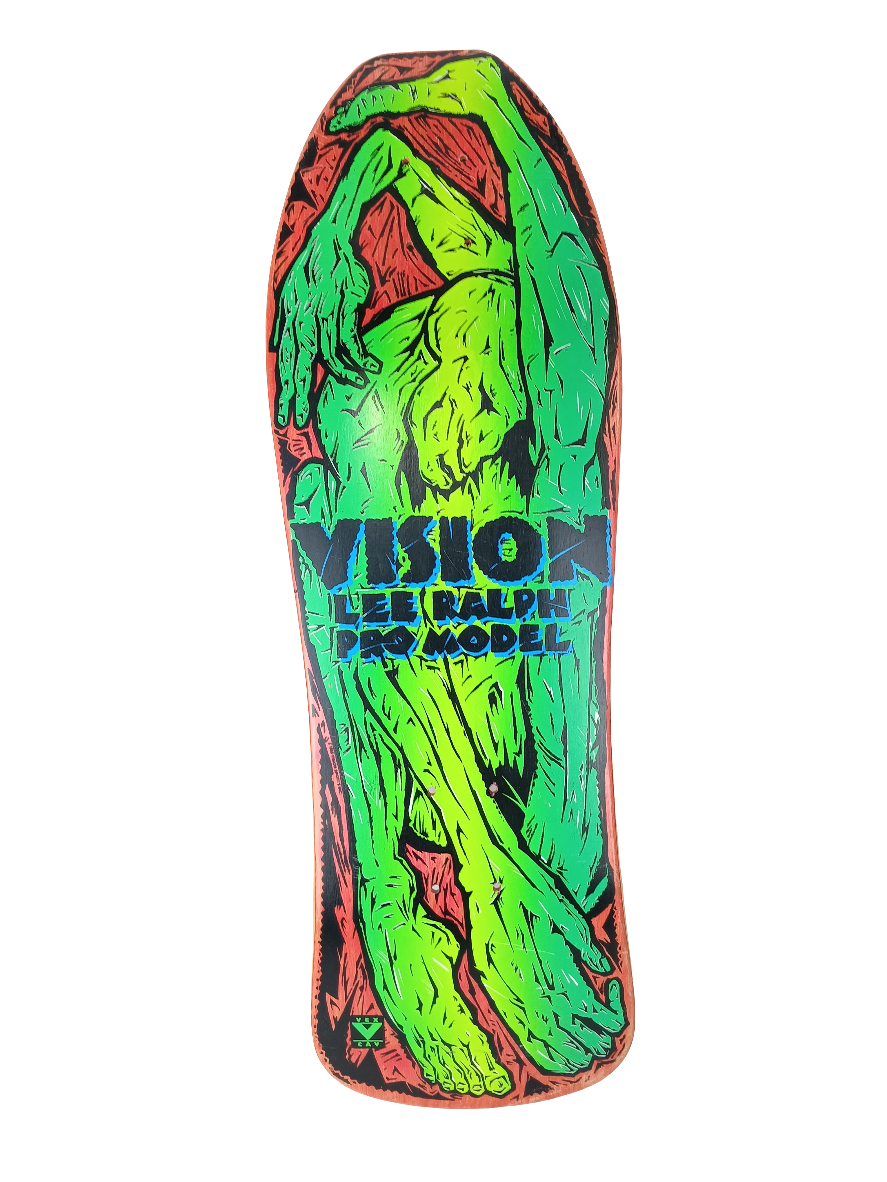 Vision Sports Lee Ralph Pro Model Contortionist Red Green Black Size 10.0 Original NOS Skateboard Deck