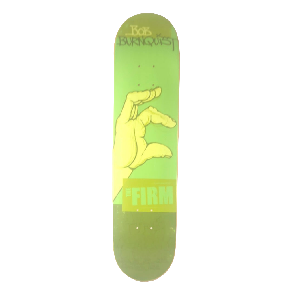 The Firm Bob Burnquist Finger Letter Series Green Size 7.58" Vintage NOS Deck