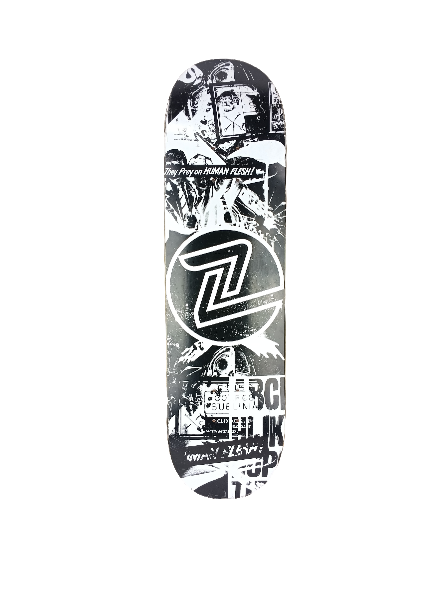 Z-Flex Zombies Deck Black White Size 8.4 Vintage NOS Deck