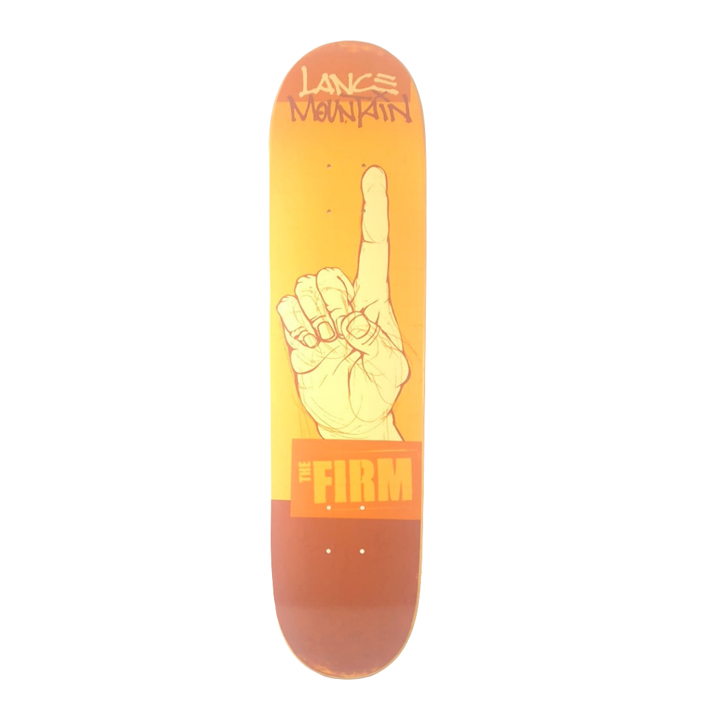 The Firm Lance Mountain Finger Series Letter Brown/Orange Size 7.58" Vintage NOS Deck