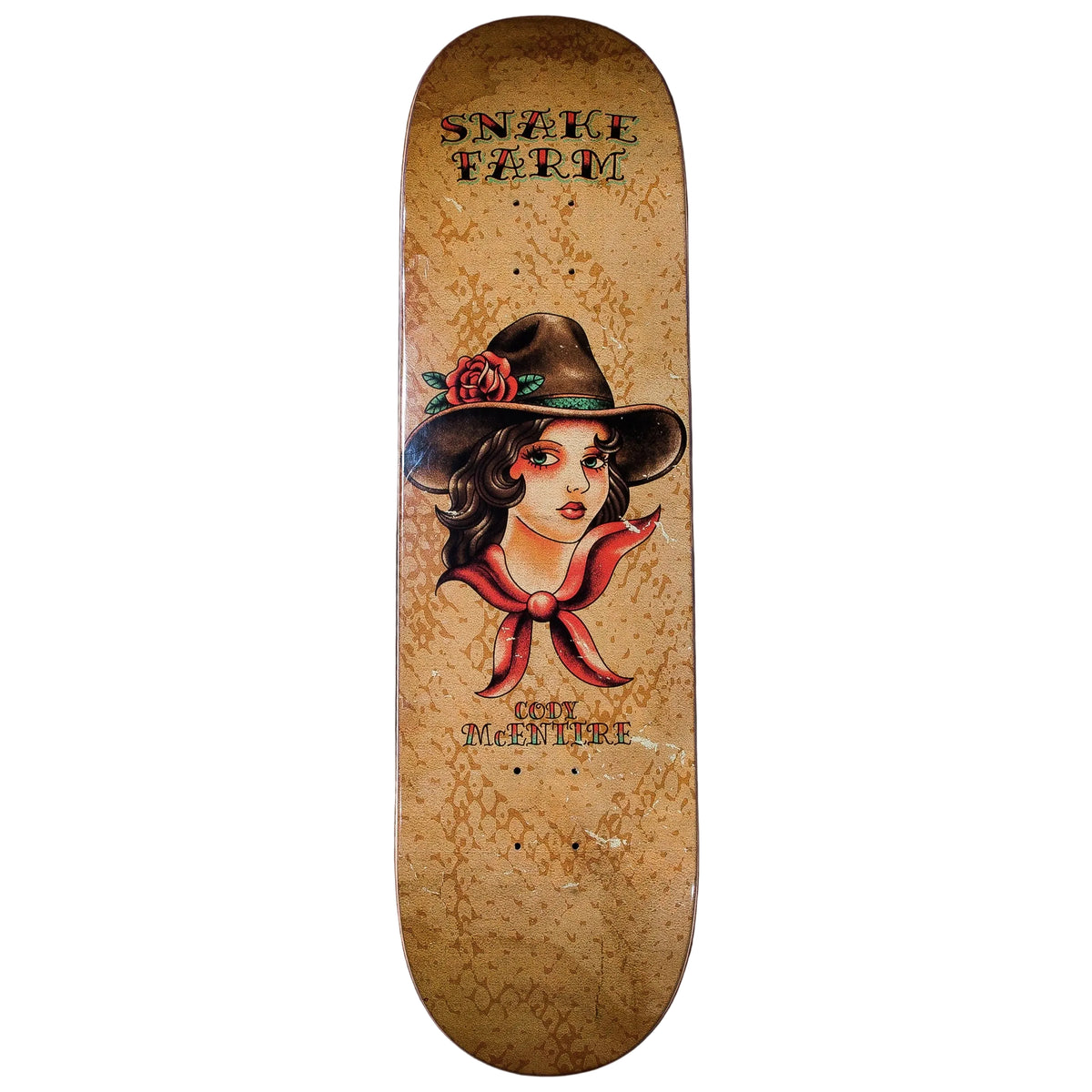 Snake Farm Co Cody McEntire Blue Bonnet Babe Standard Shape Skateboard Deck