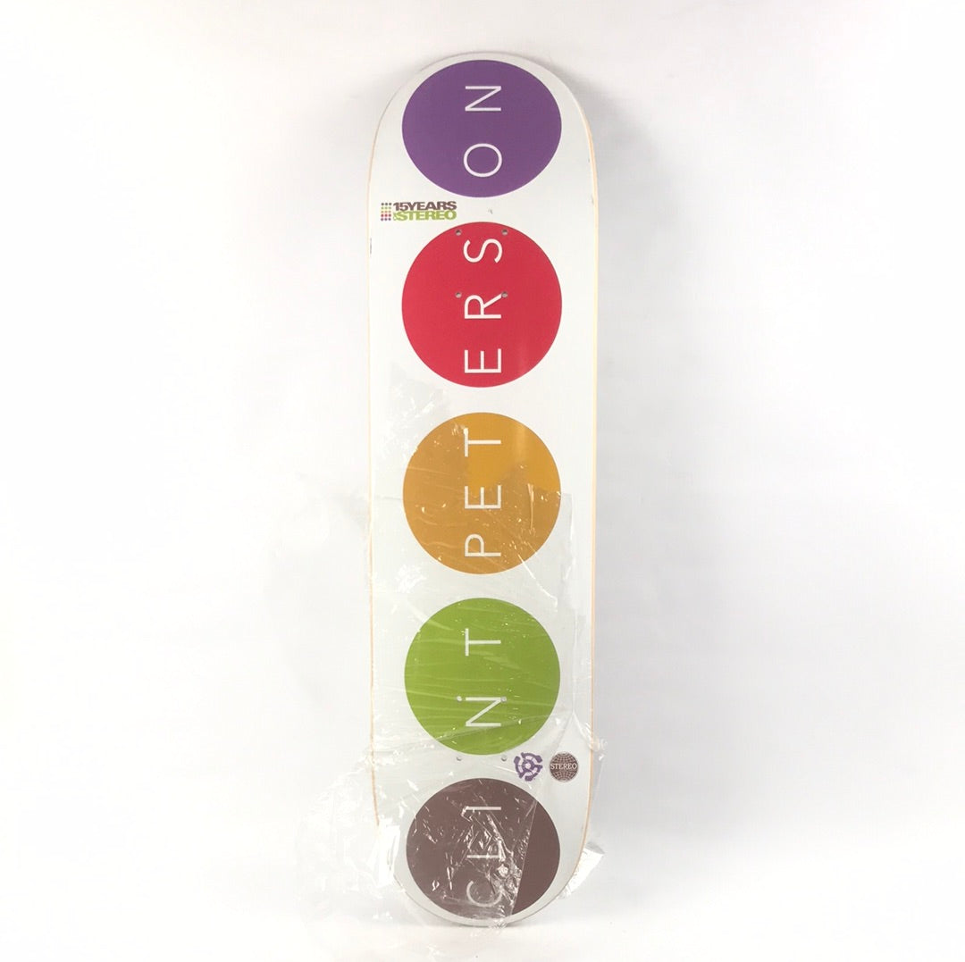Stereo Clint Peterson Dots 15 Years White 8.0 Skateboard Deck 2007