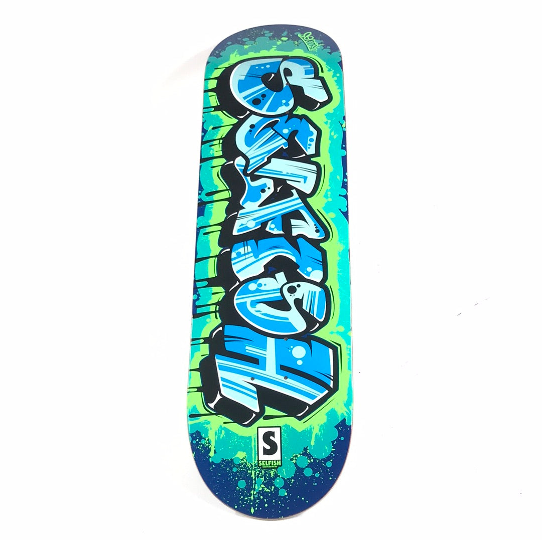 Selfish Team Tag Green/Blue 8.25" Skateboard Deck