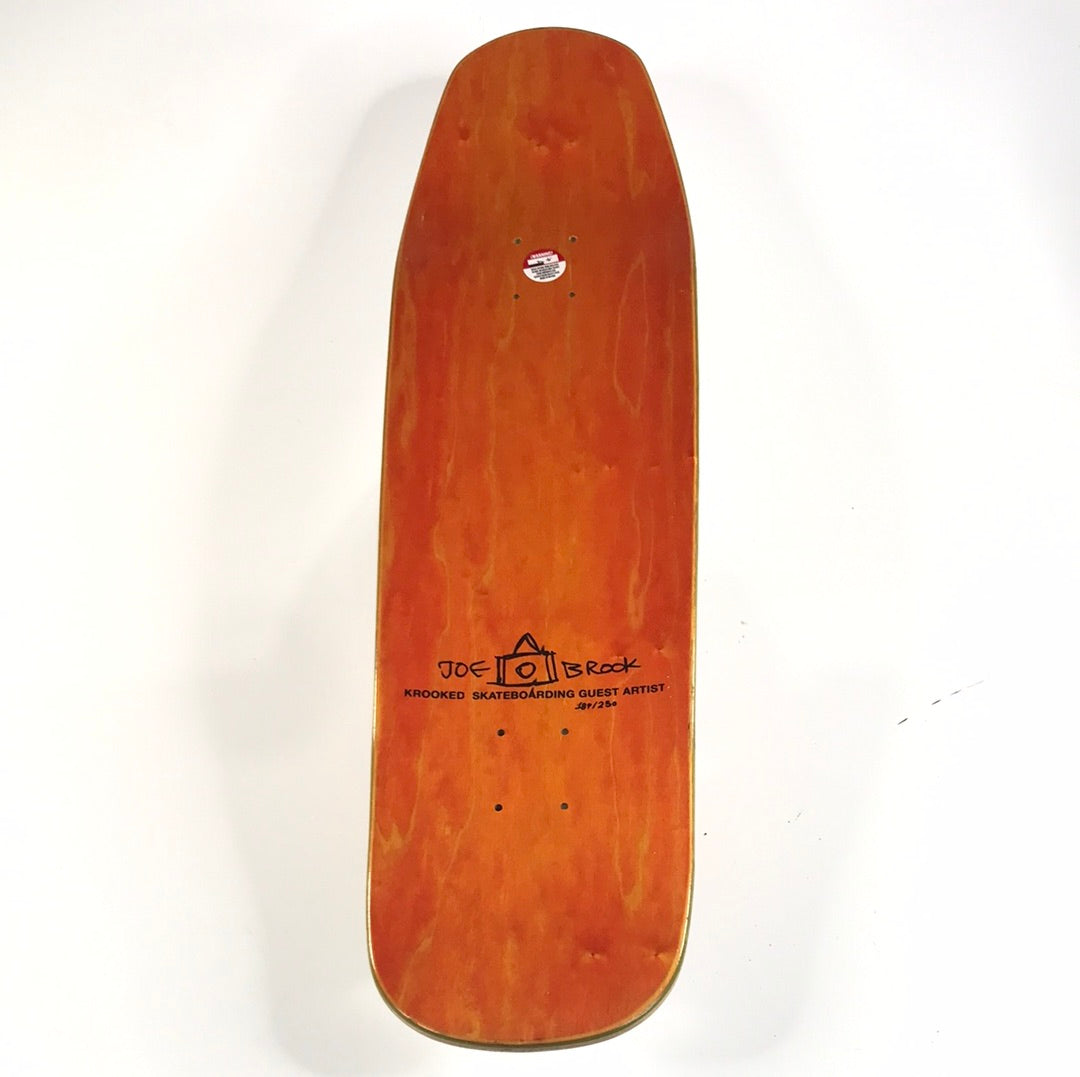 Krooked Joe Brock Signed Photo 189/250 White 9" Skateboard Deck