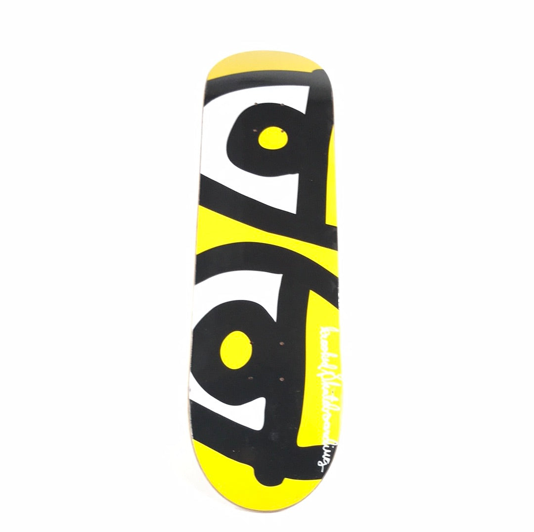 Krooked Team Close Up Eyes Yellow 8.125" Skateboard Deck