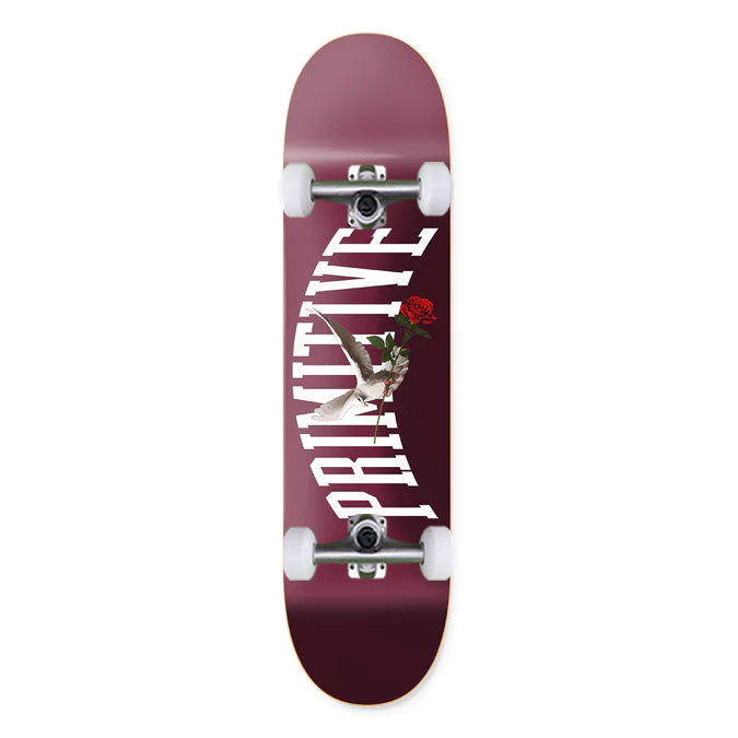 Primitive Messenger Burgundy V2 7.75" Premium Complete Skateboard