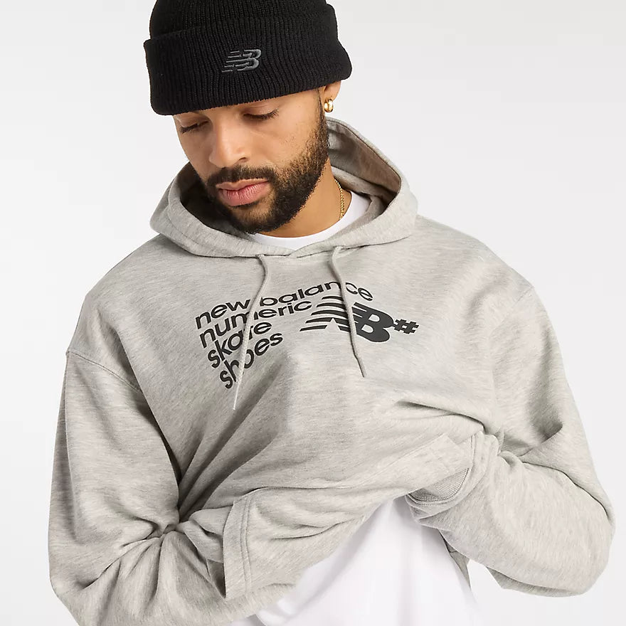 New Balance Numeric Logo Athletic Grey French Terry Hooded Sweatshirt