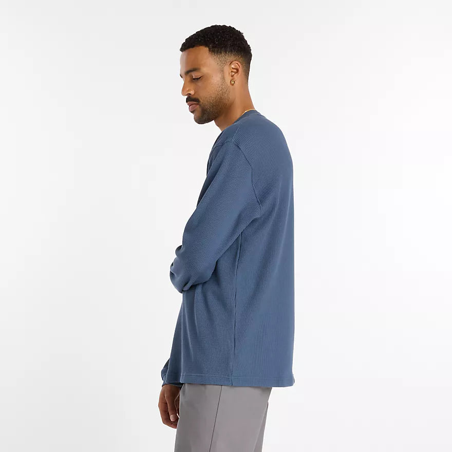 New Balance Numeric Vintage Indigo Waffle Knit L/s Henley