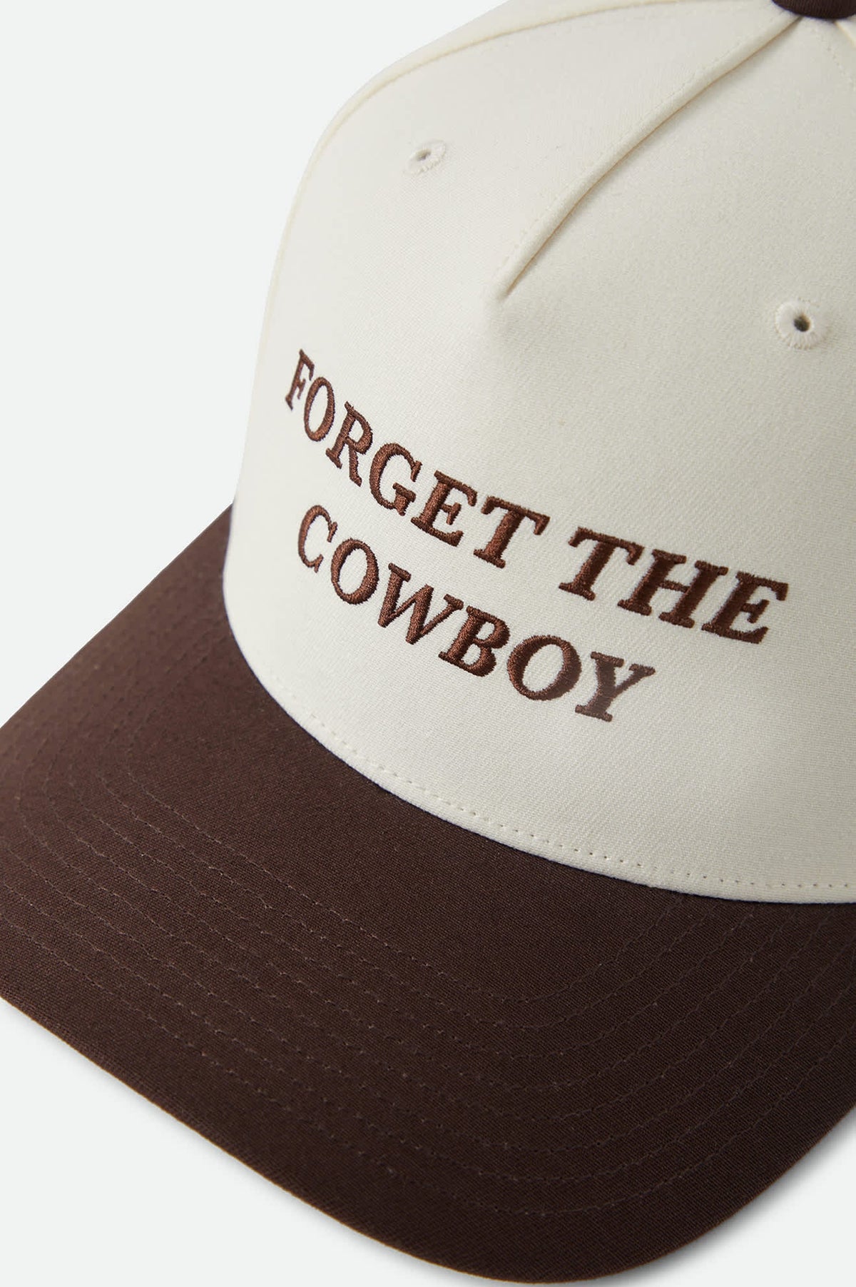 Brixton Forget The Cowboy NP MP Chocolate Off White Snapback Hat