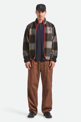 Brixton Buffalo Plaid Sherpa Black Cream Full Zip Jacket
