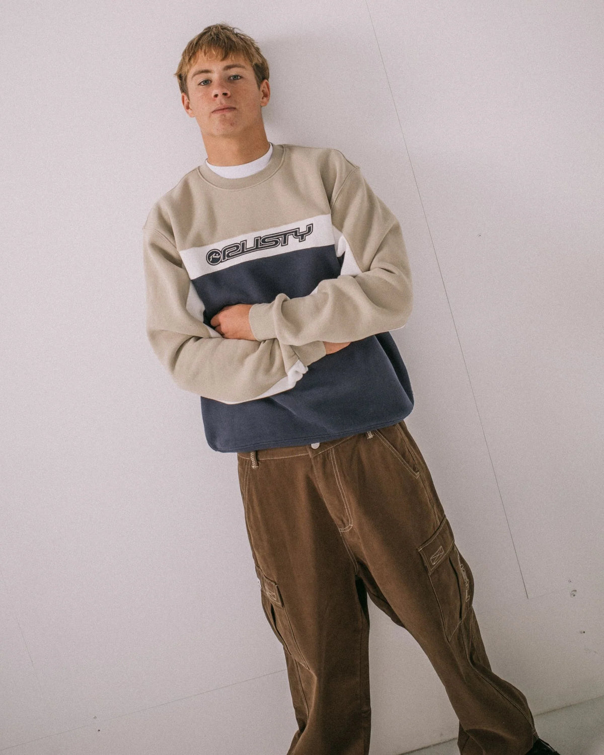 Rusty Pod Racer Navy Blue Crew Fleece