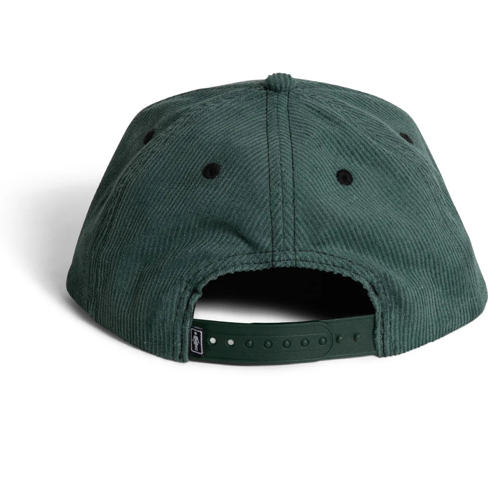 Girl Serif Forest Green Cord 5-Panel Hat
